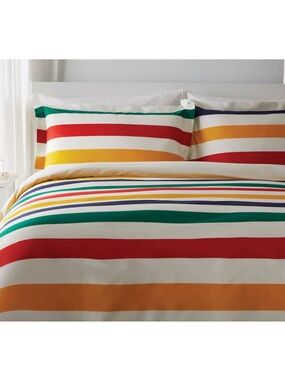*BUNDLE* HBC Hudson’s Bay Stripes  KING Duvet Cover Set + Throw +Outdoor Cushion